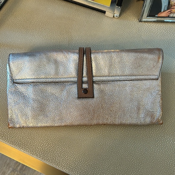 Chloe Silver Metallic ClutchWith Silver Closure - Picture 6 of 6